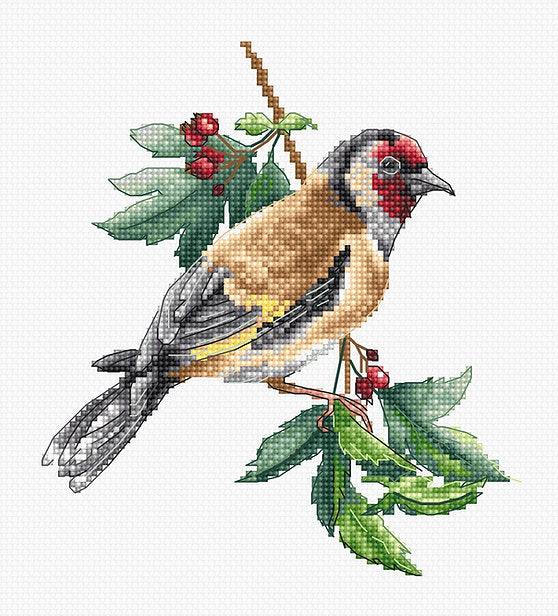 Goldfinch Bird B1197L Counted Cross-Stitch Kit - Wizardi