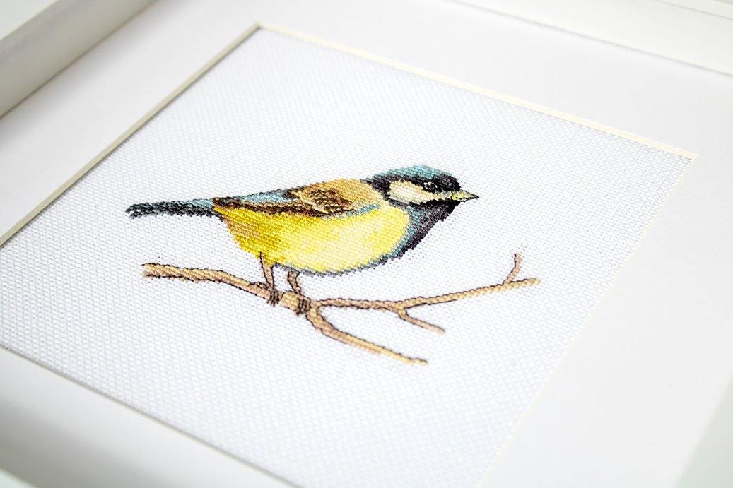 Great tit B1155L Counted Cross-Stitch Kit - Wizardi