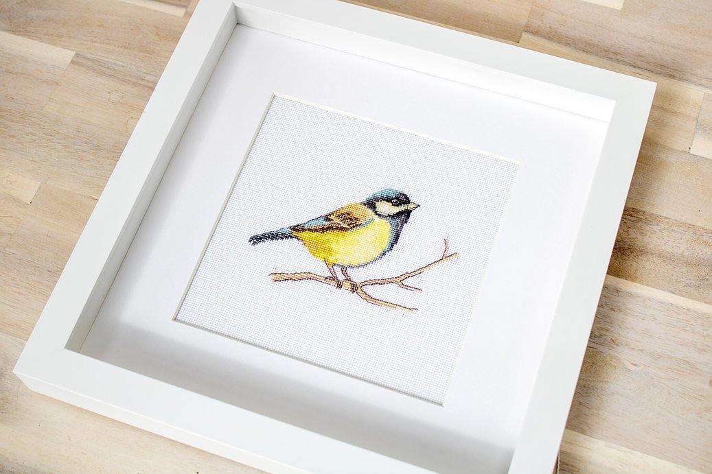 Great tit B1155L Counted Cross-Stitch Kit - Wizardi