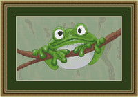 Green Frog - PDF Free Cross Stitch Pattern - Wizardi