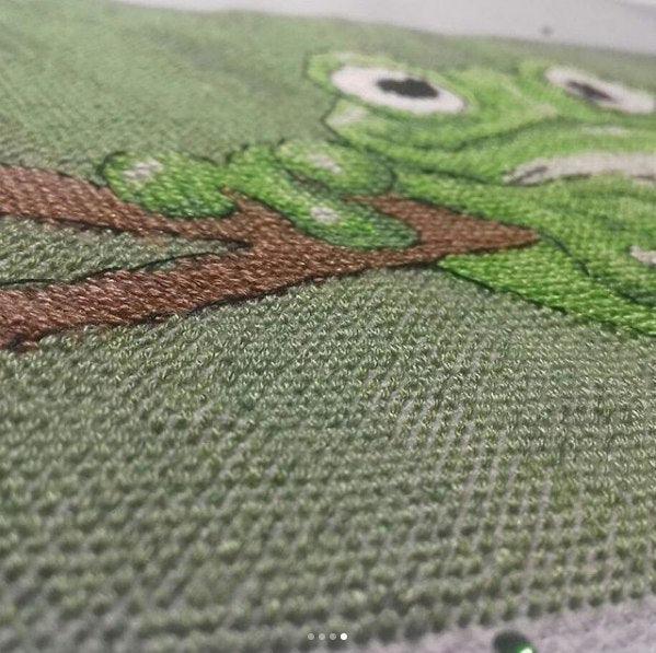 Green Frog - PDF Free Cross Stitch Pattern - Wizardi