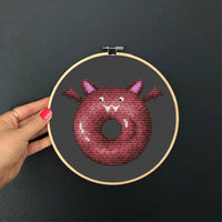 Halloween Free Cross stitch pattern Spooky donut Cross Stitch pdf Small cross stitch pattern Modern Counted cross stitch Easy cross stitch - Wizardi