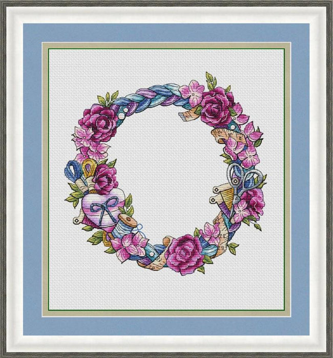 Handmade Wreath - PDF Cross Stitch Pattern - Wizardi