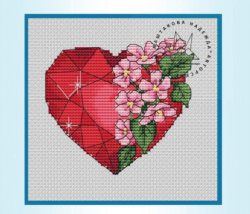 Heart Rubin - PDF Cross Stitch Pattern - Wizardi