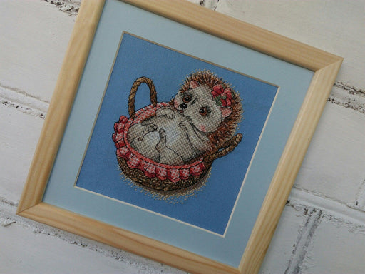 Hedgehog in the Basket - PDF Cross Stitch Pattern - Wizardi