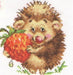 Hedgehog with Strawberries 0-51 Counted Cross-Stitch Kit - Wizardi