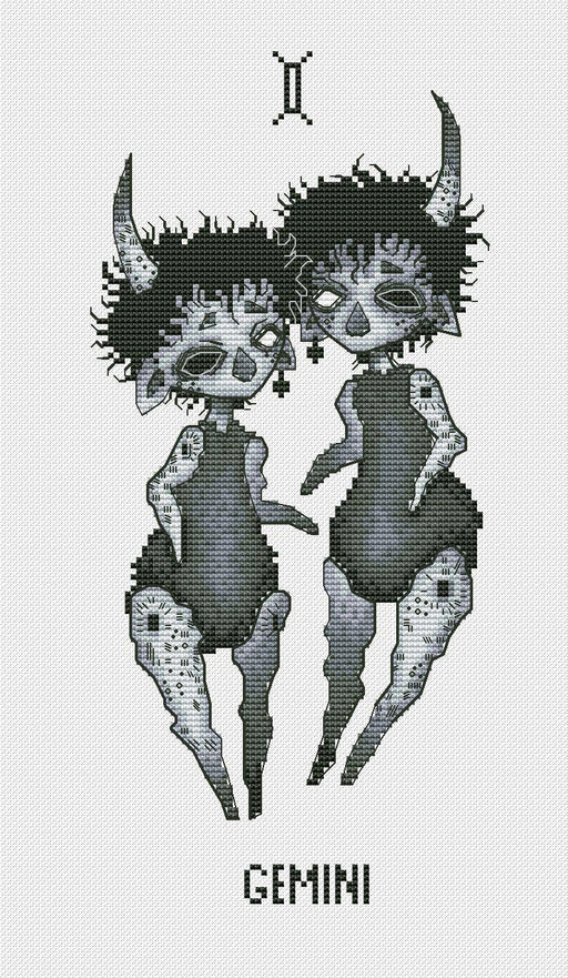 Horoscope. Gemini - PDF Cross Stitch Pattern - Wizardi