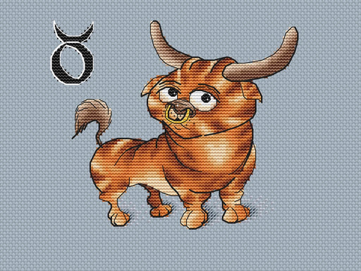 Horoscope. Taurus - PDF Cross Stitch Pattern - Wizardi