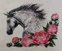 Horse with peonies - PDF Counted Cross Stitch Pattern - Wizardi