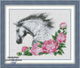 Horse with peonies - PDF Counted Cross Stitch Pattern - Wizardi