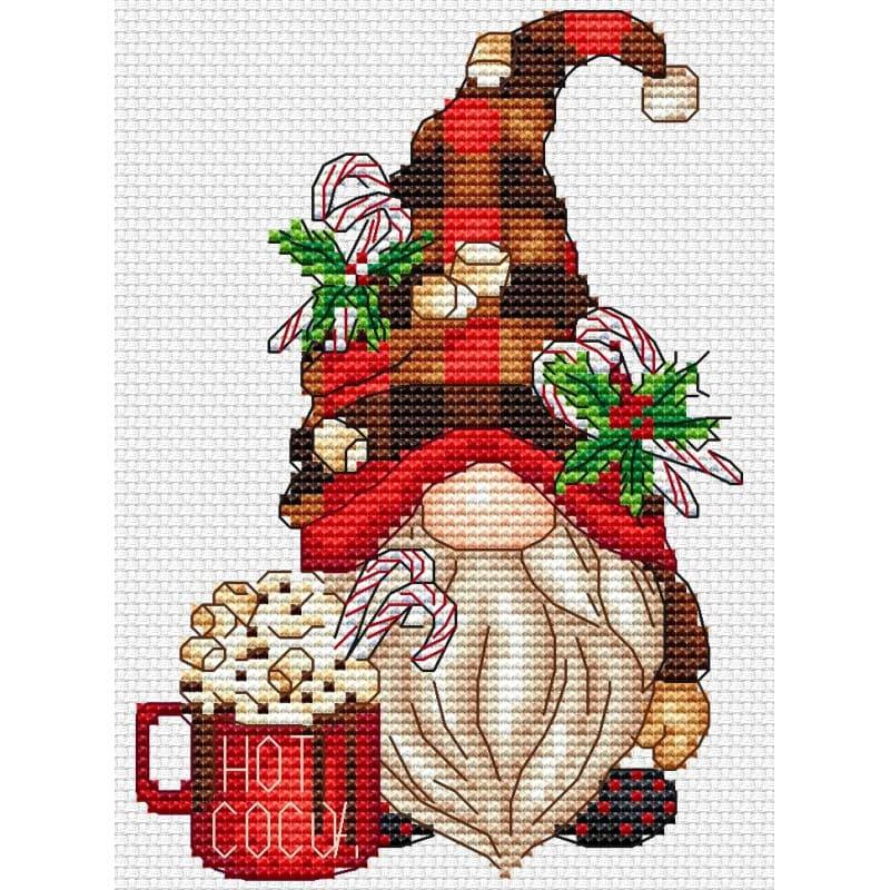 Hot cocoa gnome 2021 - PDF Cross Stitch Pattern - Wizardi