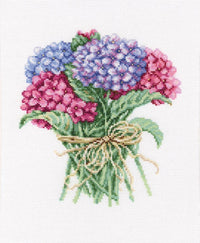 Hydrangea bouquet M564 Counted Cross Stitch Kit - Wizardi