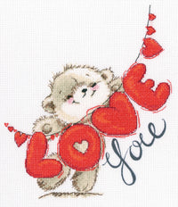 I love you M70033 Cross Stitch kits with printed background - Wizardi