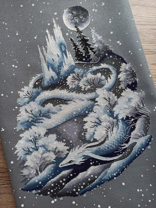 Ice dragon - PDF Counted Cross Stitch Pattern - Wizardi