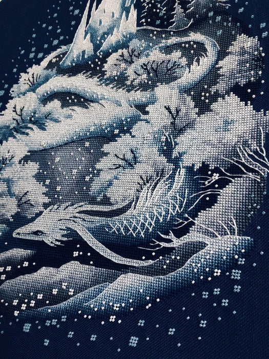 Ice dragon - PDF Counted Cross Stitch Pattern - Wizardi