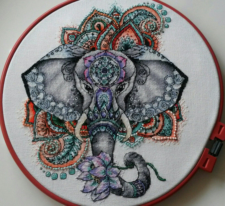 Indian Elephant - PDF Cross Stitch Pattern - Wizardi