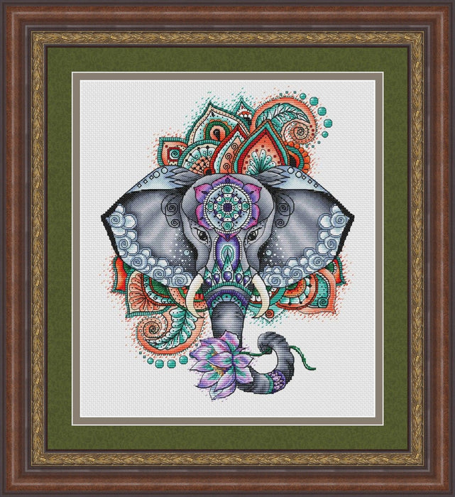 Indian Elephant - PDF Cross Stitch Pattern - Wizardi