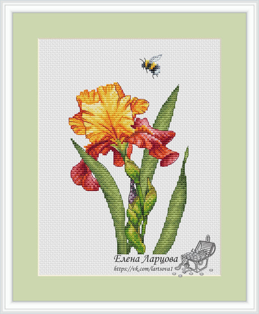 Iris and Bee - PDF Cross Stitch Pattern - Wizardi