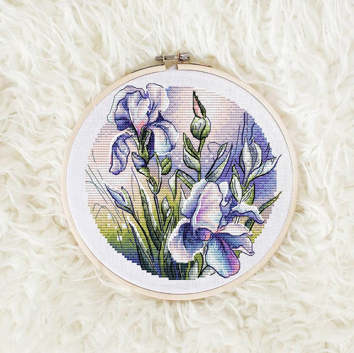 Irises - PDF Cross Stitch Pattern - Wizardi