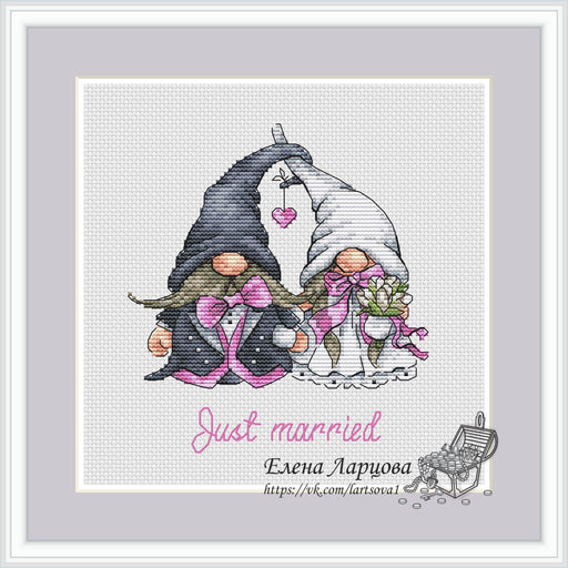 Just Married. Dwarfs - PDF Cross Stitch Pattern - Wizardi