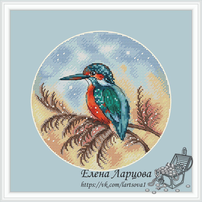 Kingsfisher Bird - PDF Cross Stitch Pattern - Wizardi