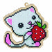 Kitten with Strawberry CSW125 Diamond Painting on Plywood Kit - Wizardi