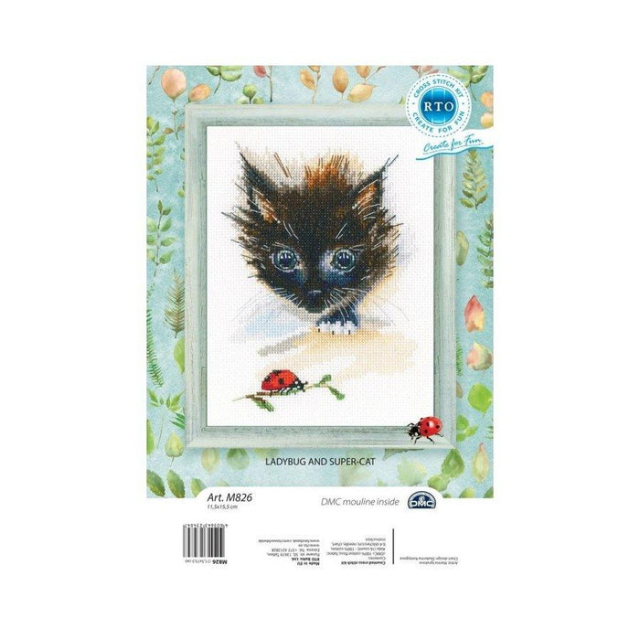 Ladybug and super-cat M826 Counted Cross Stitch Kit - Wizardi