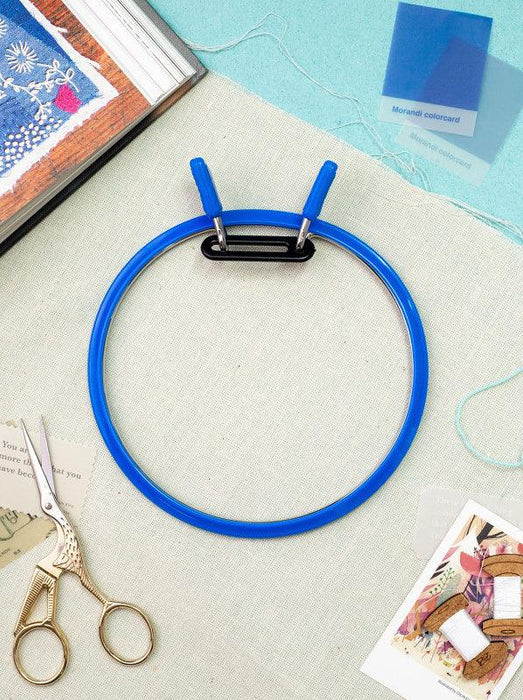 Large Spring Metal Embroidery Hoop Nurge 160-1 Deep Blue - Wizardi