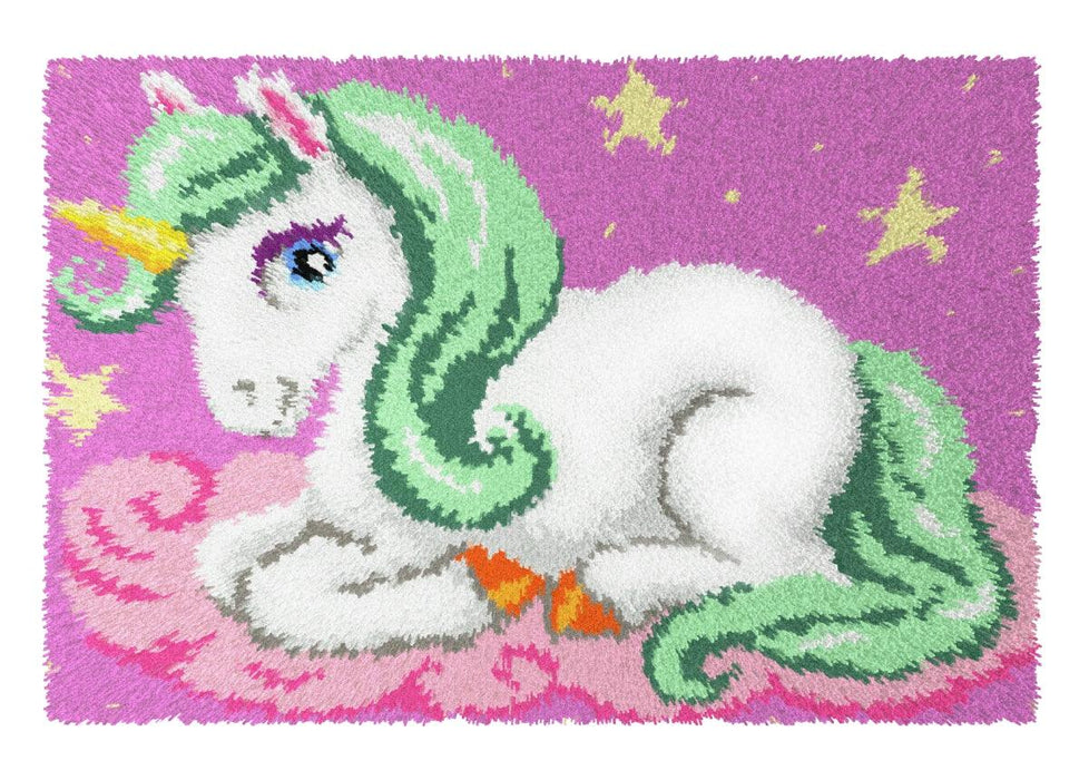 Latch-hook Carpet Kit on canvas Unicorn 4158 - Wizardi