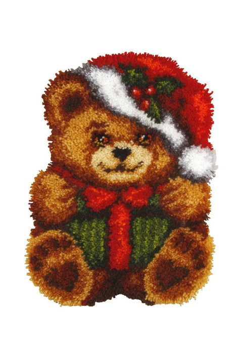 Latch hook cushion kit "Christmas Teddy" 4142 - Wizardi