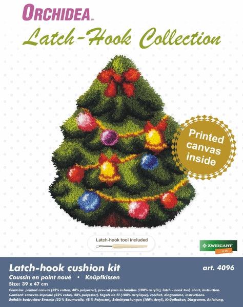 Latch hook cushion kit "Christmas tree" 4096 - Wizardi