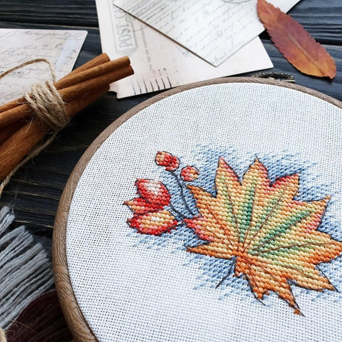 Leaf Cross stitch pattern Fall Cross Stitch pdf Autumn cross stitch pattern Modern Counted cross stitch Thanksgiving cross stitch - Wizardi