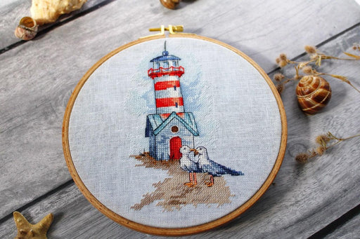 Lighthouse and Seagulls - PDF Cross Stitch Pattern - Wizardi