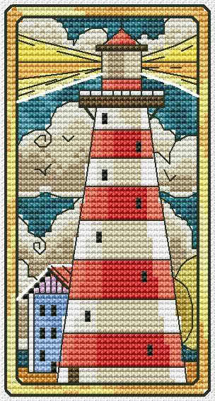 Lighthouse Day - PDF Cross Stitch Pattern - Wizardi