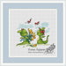 Little Dragons with Tulips - PDF Cross Stitch Pattern - Wizardi