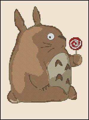 Little Totoro - Free PDF Cross Stitch Pattern - Wizardi