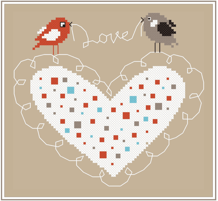 Lovebirds Counted Cross Stitch Chart - Free for Subscribers - Wizardi