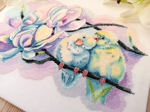 Lovebirds - PDF Counted Cross Stitch Pattern - Wizardi