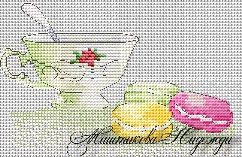 Macaroons - PDF Free Cross Stitch Pattern - Wizardi