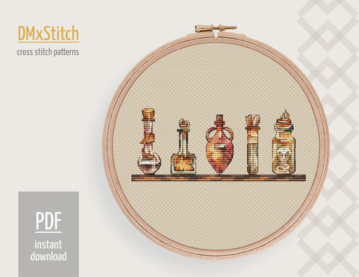 Magic potions Cross stitch pattern Fandom Cross Stitch pdf Modern cross stitch pattern Wizard cross stitch Counted cross stitch - Wizardi