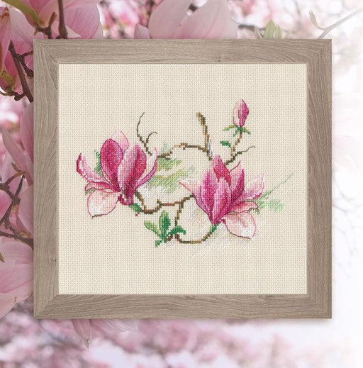 Magnolia flowers M730 Counted Cross Stitch Kit - Wizardi