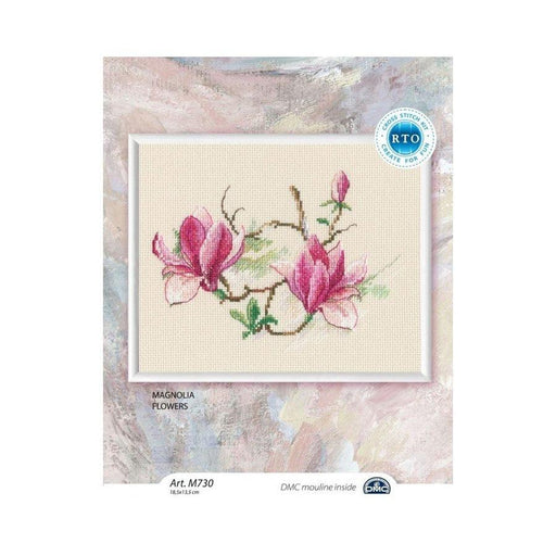 Magnolia flowers M730 Counted Cross Stitch Kit - Wizardi