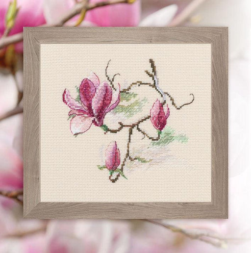 Magnolia flowers M731 Counted Cross Stitch Kit - Wizardi