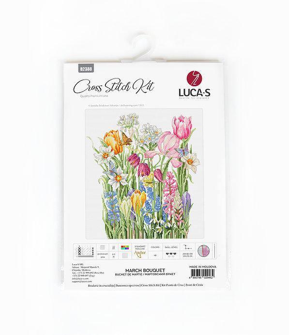 March Bouquet B2388L Counted Cross-Stitch Kit - Wizardi