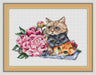 March Cats. Kittens with Peonies - PDF Cross Stitch Pattern - Wizardi