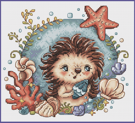 Marine Hedgehog - PDF Cross Stitch Pattern - Wizardi