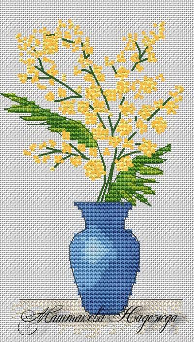 Mimosa - PDF Free Cross Stitch Pattern - Wizardi