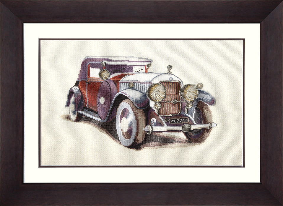 Mixed technique stitch kit M-95C "Auto Skoda 1933" - Wizardi