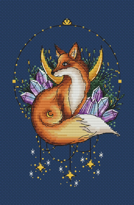 Moon Fox - PDF Cross Stitch Pattern - Wizardi