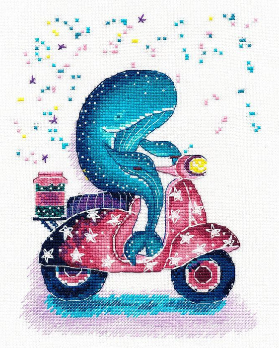 Motorcyclist 1183 Counted Cross Stitch Kit - Wizardi